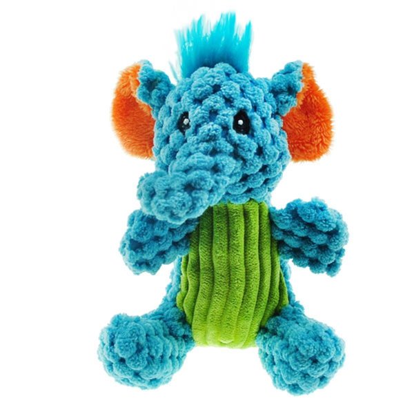 Chompers Corduroy Seated Elephant Toy for Dog ZD1907 01